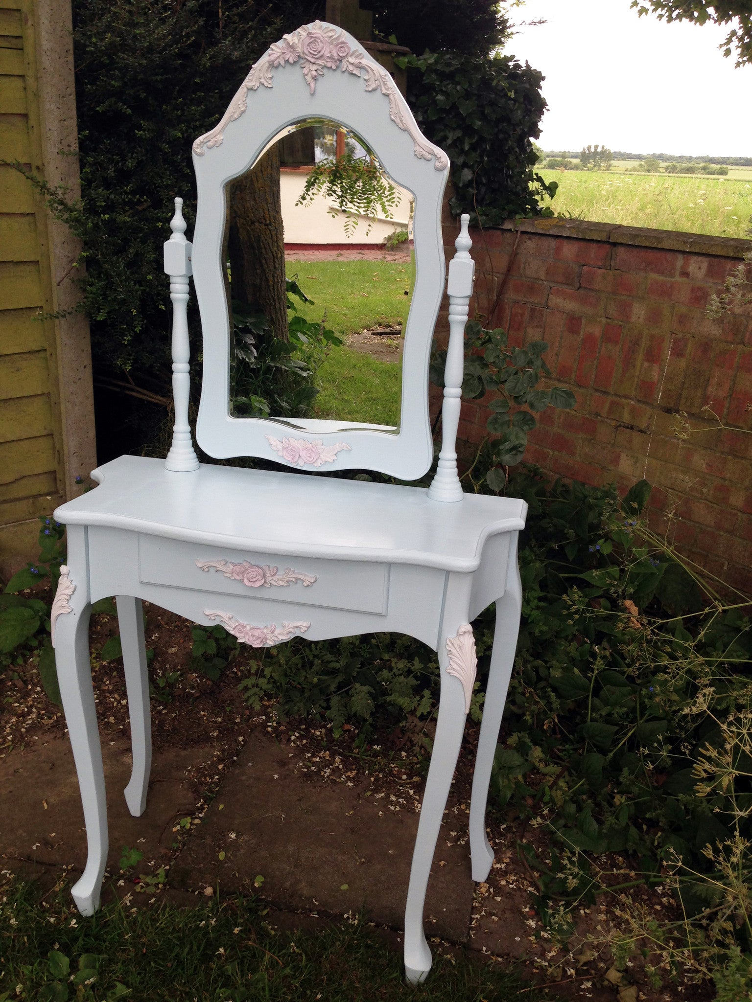 French Vintage Dressing Table & Mirror